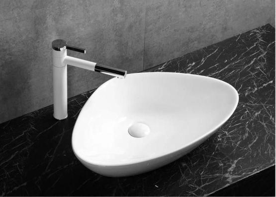 Раковина Cerutti SPA CR7025M накладная, белая, асимметричная 590х390х135