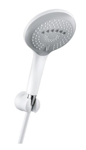 Душевой гарнитур Kludi Freshline 3S 6795091-00 для ванны, держатель круглый, цвет белый