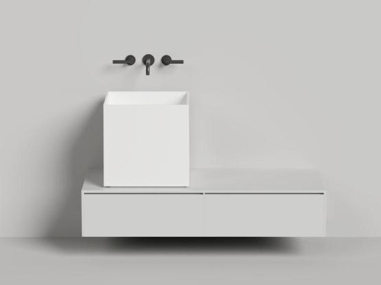 Раковина Salini ARMONIA SQUARE 03 S-Stone матовая 45x45 130523M накладная