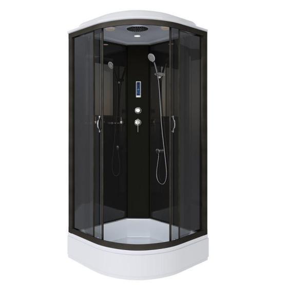 Душевая кабина Niagara NG-6501-14P 900х900х2150 средний поддон 26см стекло тонированное алюм черный