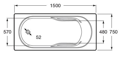 Ванна Roca Genova-N ZRU9302894 1500x750x450