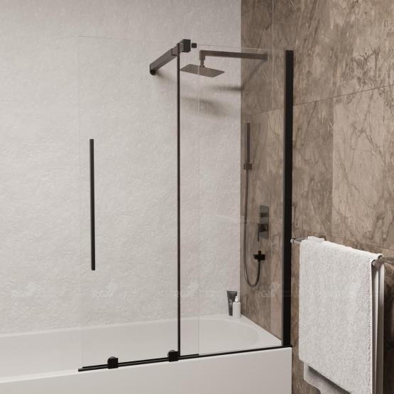 Шторка на ванну RGW Screens SC-47B 90 см прозрачное Черный  раздвижные 41114709-14