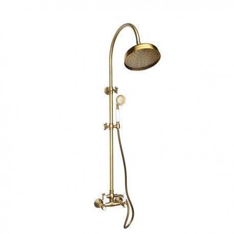 Душевая колонна Magliezza BIANCO 12063-br со смесителем, верхним и ручным душем TL-3-br, тропическая лейка - d-300mm. бронза