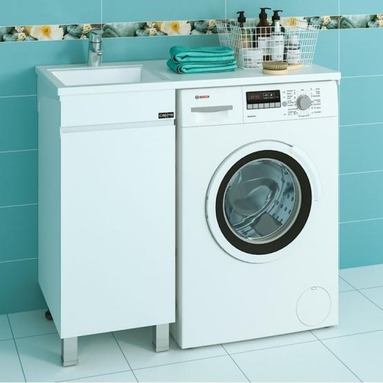 Тумба под раковину СаНта Марс-38 700221 над стиральной машиной, напольная