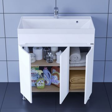 Тумба под раковину СаНта Лондон 80 224018, напольная (ум. Classic 80 литой мрамор)