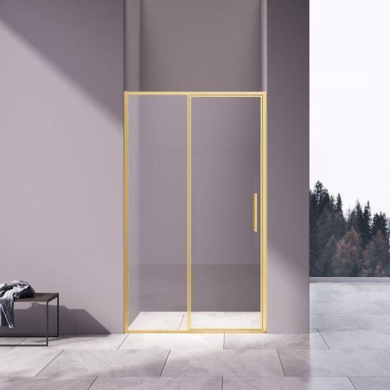 Душевая дверь Vincea Slim 8mm VDP-4SL120CLG, брашированное золото, стекло прозрачное