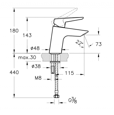 Vitra Solid S A42440EXP смеситель для раковины хром