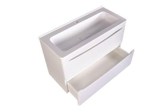 Тумба под раковину Style line El Fante подвесная Бергамо мини 80 (2 ящ.) Люкс антискрейтч белый, PLUS
