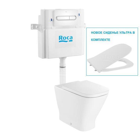 Комплект Roca Gap 893109000 унитаз приставной со скрытым бачком и клавишей смыва, сиденье микролифт