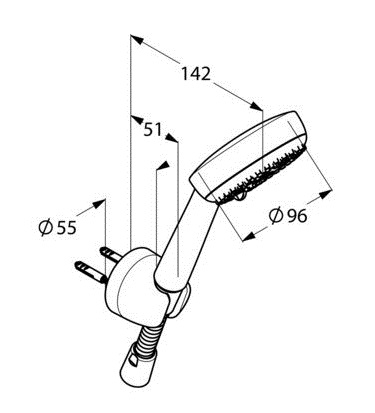 Душевой гарнитур Kludi Logo 3S 6803005-00 для ванны, держатель круглый, цвет хром