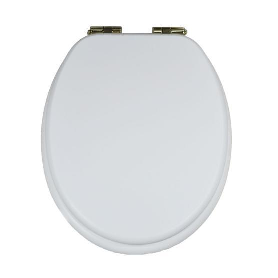 Деревянное сиденье Magliezza Retro 9000B-BR SoftClose, бронза, белое матовое