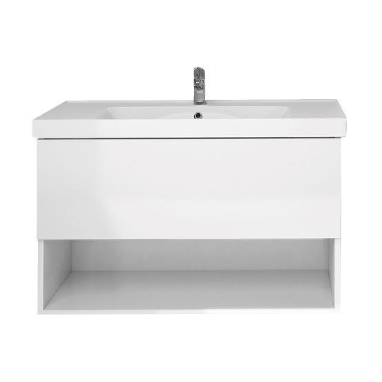 Тумба под раковину Dreja PERFECTO 70 см, подвесная, 1 ящик, push-to-open, белый глянец 99.0807