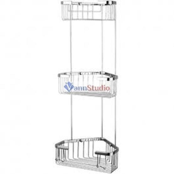 F351-2 Полка 3-ярусная угловая Frap нержавейка хром