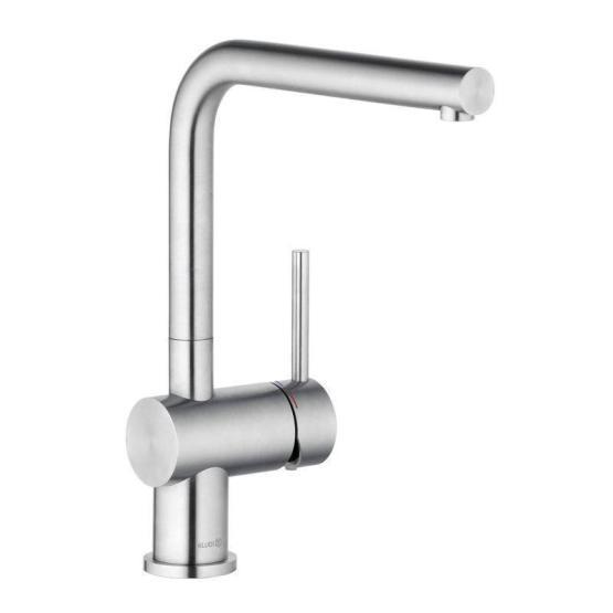 Смеситель KLUDI L STEEL 45803F877 для кухни нержавеющая неполированная сталь