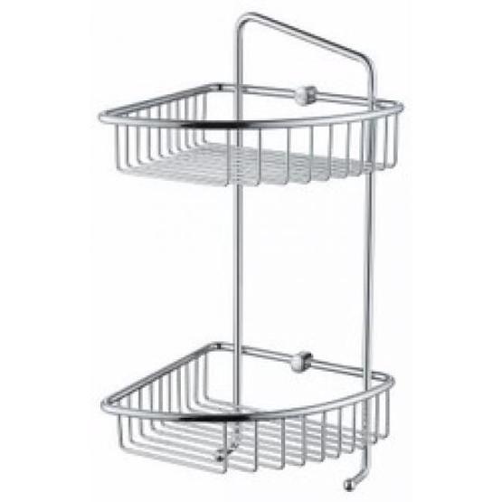 Полка для ванной двухярусная угловая KAISER 204*204*430*60 Chrome/латунь (KH-5070) хром