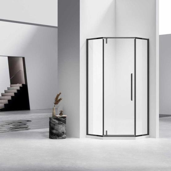 Душевой уголок Vincea Slim-N VSP-4SN100CLB, 1000*1000, черный, стекло прозрачное