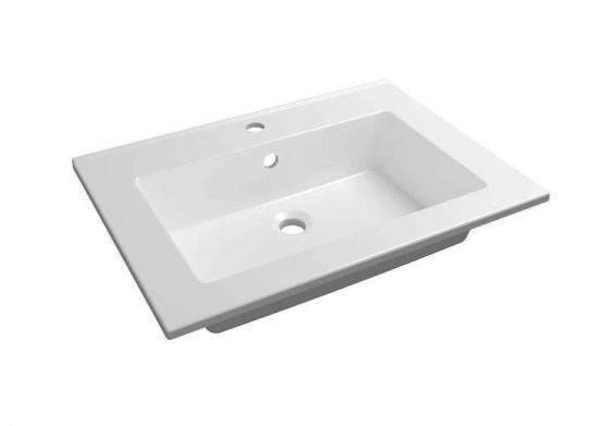 Раковина для ванной полувстраиваемая Uperwood Parma Premium 65 см, белая глянцевая