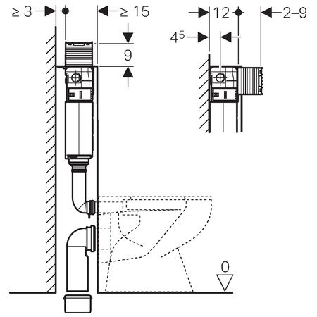 Бачок скрытого монтажа GEBERIT 109.050.00.1 для приставного унитаза