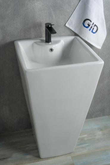 Раковина моноблок Gid Nb145 47x47 напольная белая