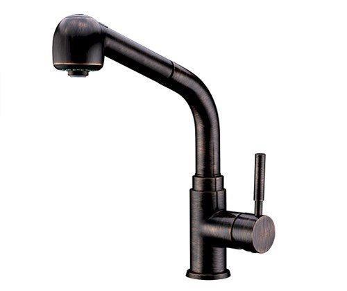 Смеситель Wasserkraft A8247 для кухни с выдвижной лейкой, темная бронза
