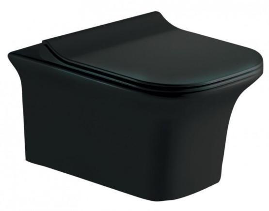 Унитаз подвесной ESBANO AZUL черный матовый безободковый подвесной 520x360x285