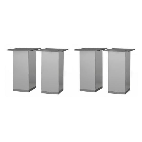 Комплект опор (ножек) для напольного монтажа мебели, 4 хром пластик