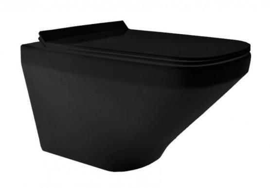 Унитаз подвесной ESBANO ONIX черный матовый безободковый подвесной 540х360х365.