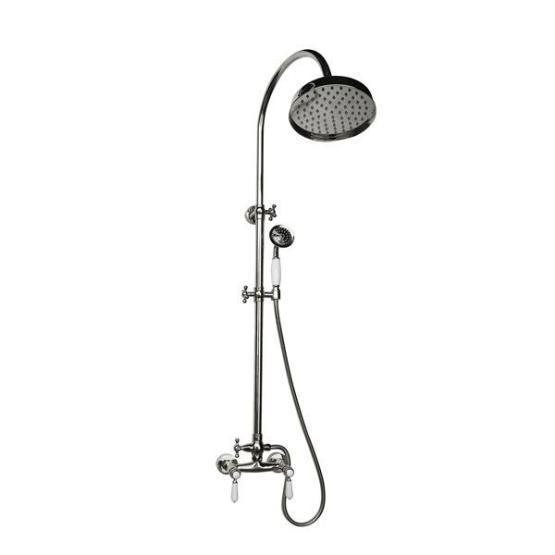 Душевая колонна Magliezza BIANCO 1206-cr со смесителем, верхним и ручным душем TL-3-cr, тропическая лейка - d-200mm. хром