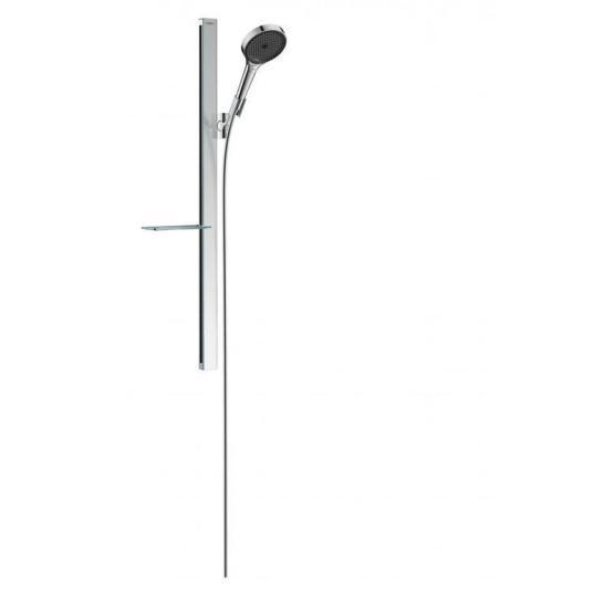 Hansgrohe 27671000 Rainfinity Душевой гарнитур H=900 мм, ?130 мм, 3 режима, алюм. проф./стекло, мыльница, хром