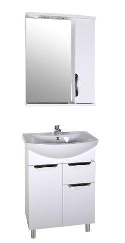 Зеркальный шкаф ASB-Mebel Мессина 9886 572х176 мм с подсветкой цвет белый глянец