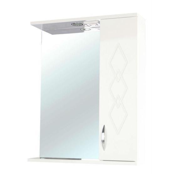 Зеркало шкаф BELLEZZA Элеганс-50 бежевое прав.(свет.)