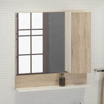 Зеркало шкаф Comforty Рига-80 дуб сонома