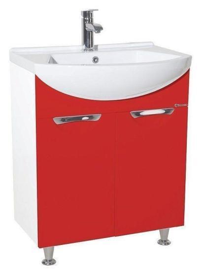 Тумба под раковину Bellezza Альфа 65 напольная красная