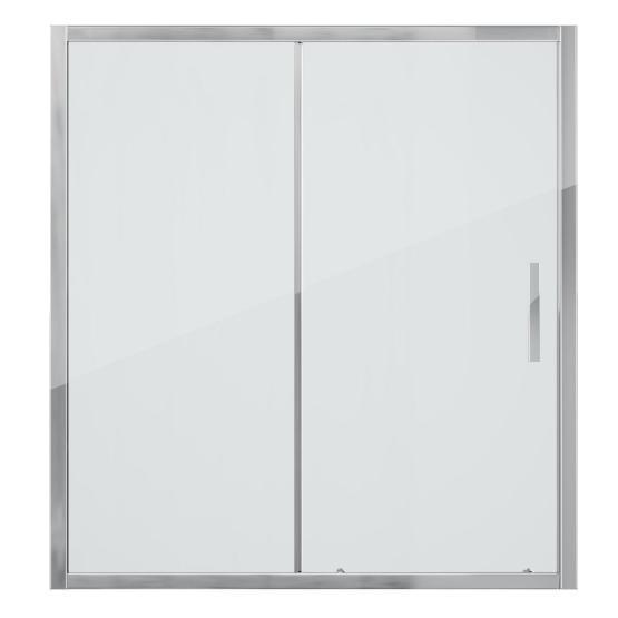 Шторка для ванны GROSSMAN GR-150/2 (140*150) алюминиевый профиль, стекло прозрачное 6мм