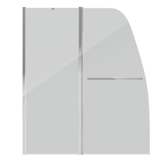 Шторка для ванны GROSSMAN GR-100/2 (140*120) алюминиевый профиль, стекло прозрачное 6мм