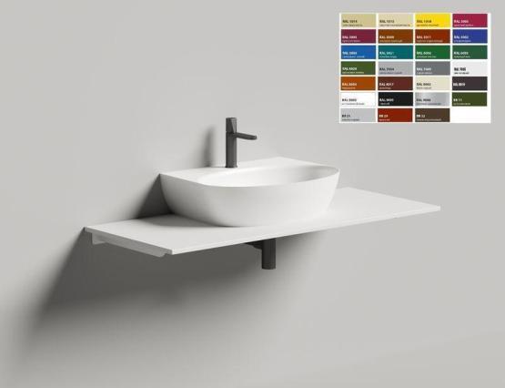 Раковина Salini ALDA WALL 02 S-Stone покраска RAL матовая 58x45 140322MF накладная без отв.смесителя