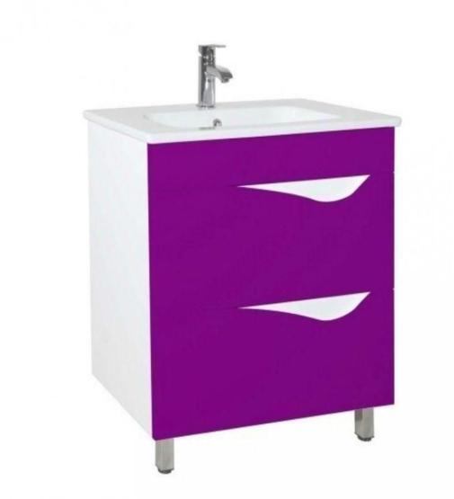 Тумба под раковину Bellezza Эйфория 60 напольная с 2 ящ. (Квадро) фиолетовая