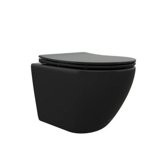 Унитаз Cerutti SPA TICINO Aria MB подвесной безободковый черный матовый CT8918 (485х365х350)