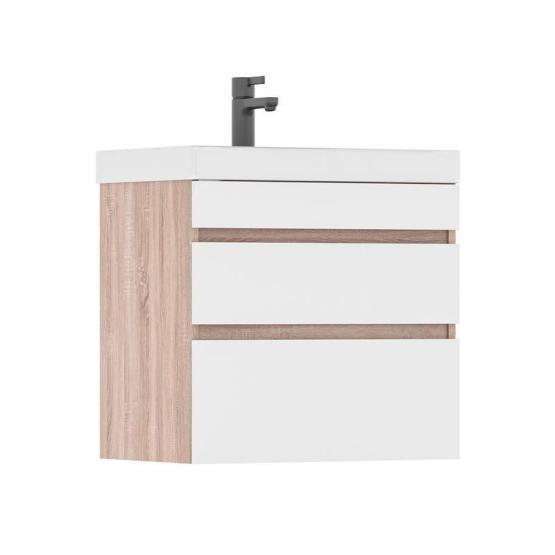 Тумба для ванной Volna Conty 60.2Y Белый/дуб сонома подвесная (9696) раковина отдельно