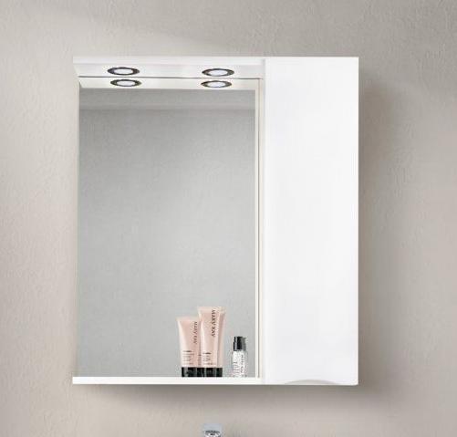 Шкаф Belbagno MARINO Bianco Lucido зеркальный подвесной с подсветкой, правосторонний MARINO-SPC-700/750-1A-BL-P-R