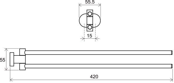 Полотенцедержатель Ravak Chrome CR 340.00 (поворотный) 42 см X07P319