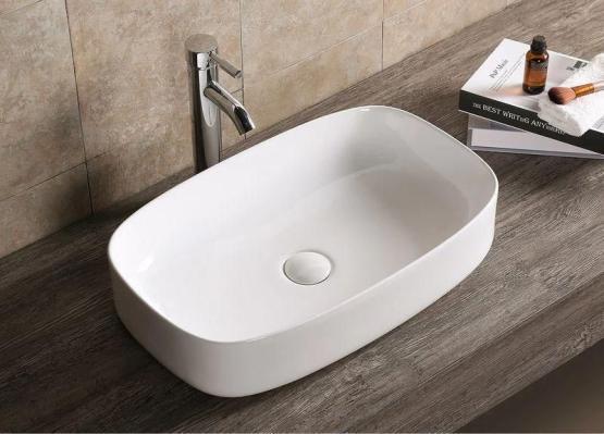 Раковина Cerutti SPA CR0045 накладная, белая, прямоугольная 590х370х130