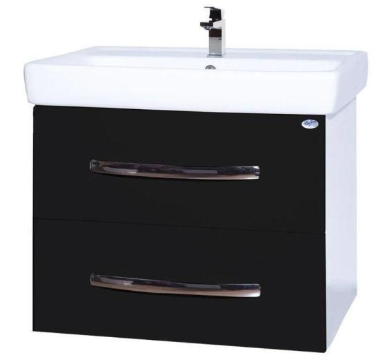 Тумба под раковину Bellezza Рокко 70 подвесная с 2 ящ. (Тигода) черная