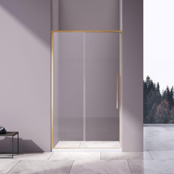 Душевая дверь Vincea Slim-N VDS-4SN140CLG, 1400, брашированное золото, стекло прозрачное