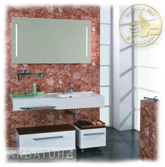 Акватон раковина Отель 127 см правая с навесами цвет белый