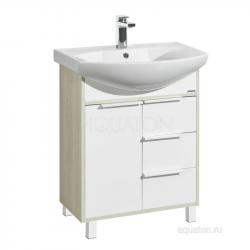 Тумба под раковину Aquaton Рико 1A213301RIB90 65 с ящиком,белый,ясень фабрик