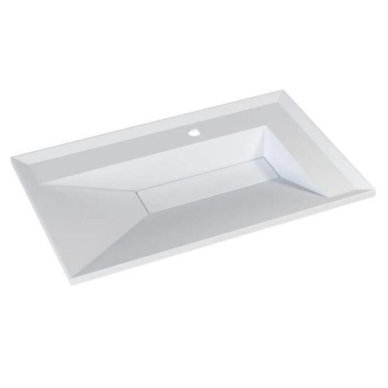 Раковина для ванной полувстраиваемая Uperwood Lotus 80 см, прямоугольная, белая глянцевая