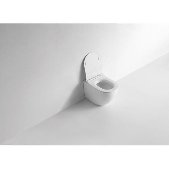 Унитаз CeramaLux NS-3176 56 см приставной безободковый микролифт