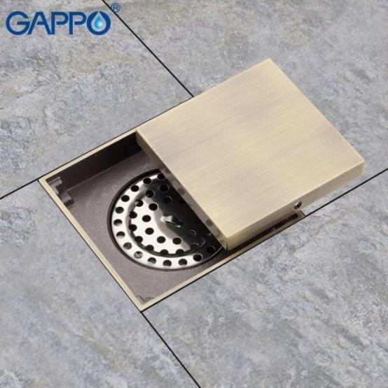Душевой трап Gappo G81005-4 бронза 100x100мм