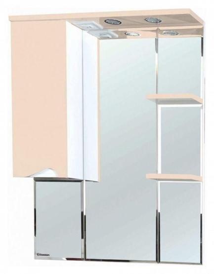 Зеркало-шкаф Bellezza Эйфория 80 L с подсветкой бежевый